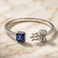 Shiv Damru Blue Stone Silver Bracelet
