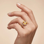 Cushion Honey Citrine Intertwined Celtic Infinity Halo Ring