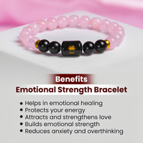 Cancer Zodiac Kark Rashi Bracelet with Rose Quartz & Black Tourmaline