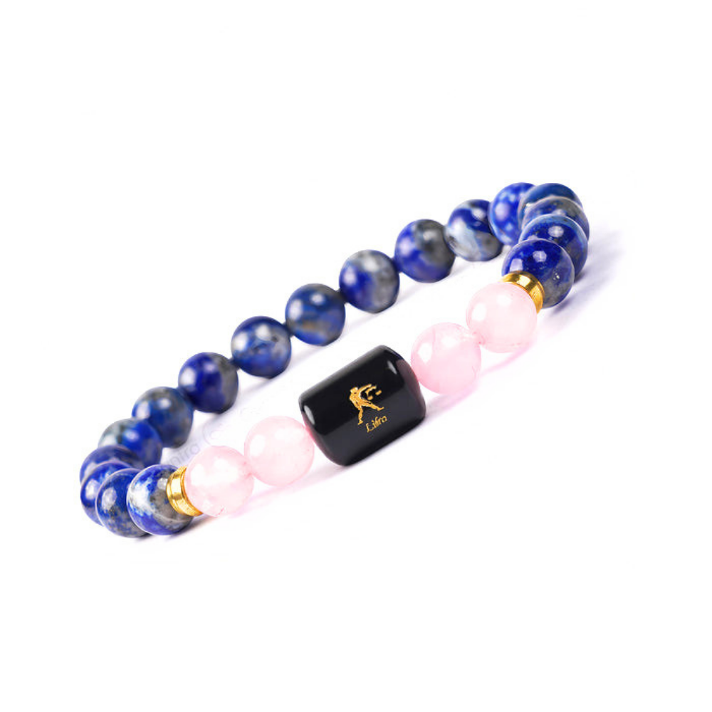 Libra Zodiac Tula Rashi Bracelet with Lapis Lazuli & Rose Quartz Secondary image