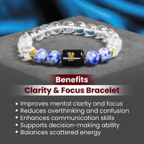Gemini Zodiac Mithun Rashi Bracelet with Clear Quartz & Sodalite
