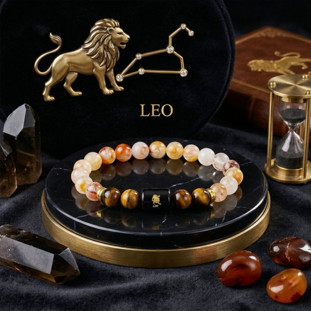 Leo Zodiac Singh Rashi Bracelet with Citrine & Tiger Eye Main image