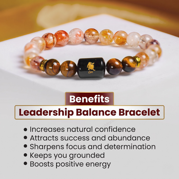 Leo Zodiac Singh Rashi Bracelet with Citrine & Tiger Eye