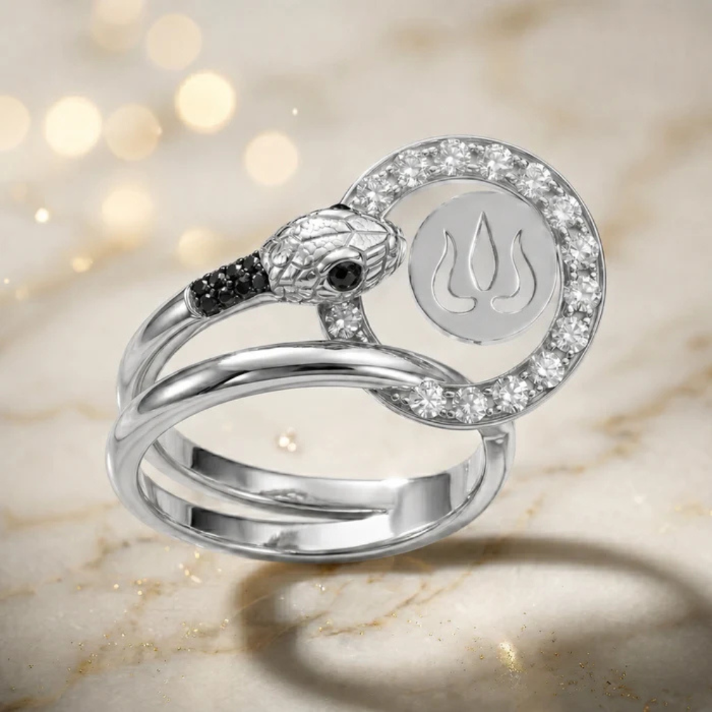 Om Halo Silver Ring Main image