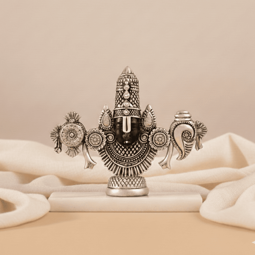 Lord Balaji Face Idol - Silver Plated Main image