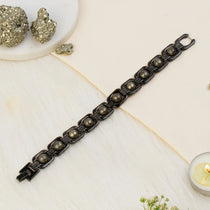 Metal Raw Pyrite Bracelet - Black