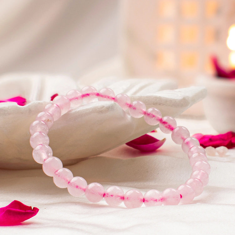 Rose Quartz Bracelet (Women - 6mm Beads) Main image