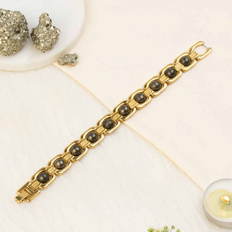 Metal Raw Pyrite Bracelet - Gold Main image