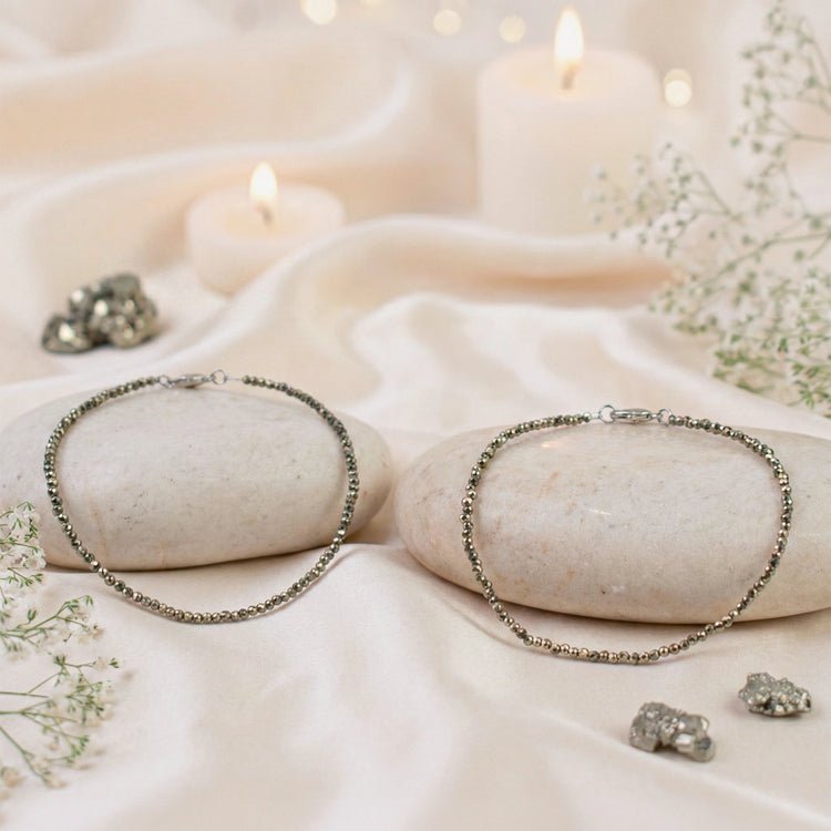 Raw Pyrite Anklet Set Of 2 Main image