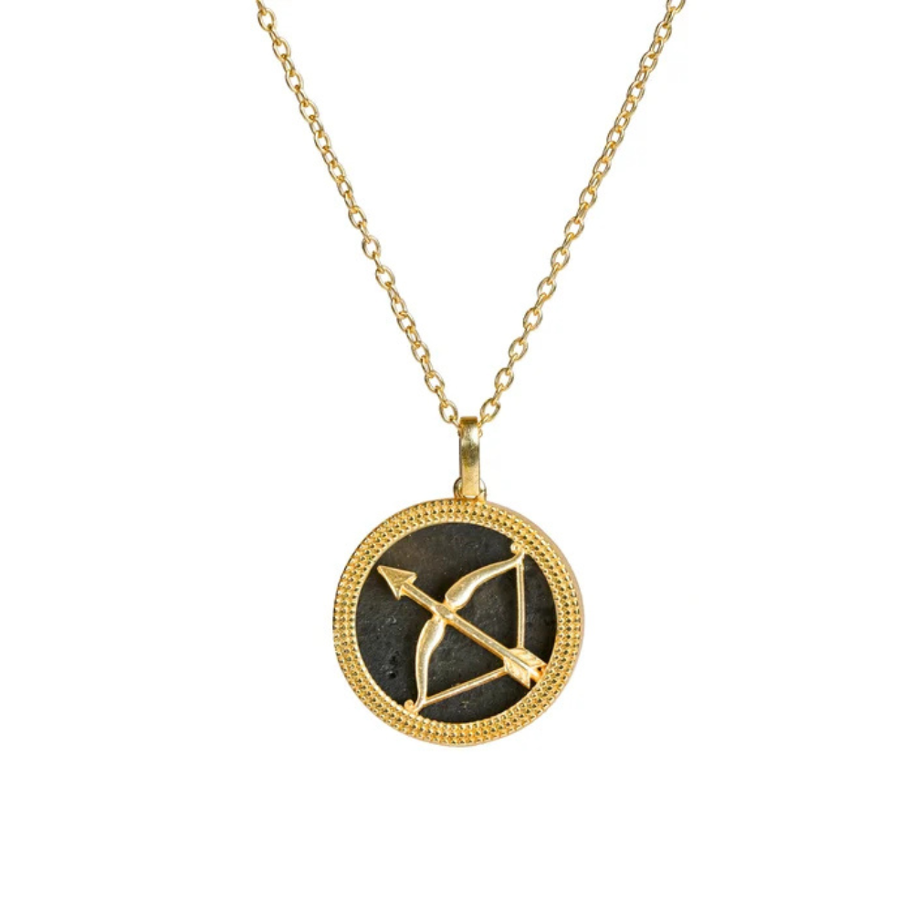 Sagittarius Black Obsidian Pendant