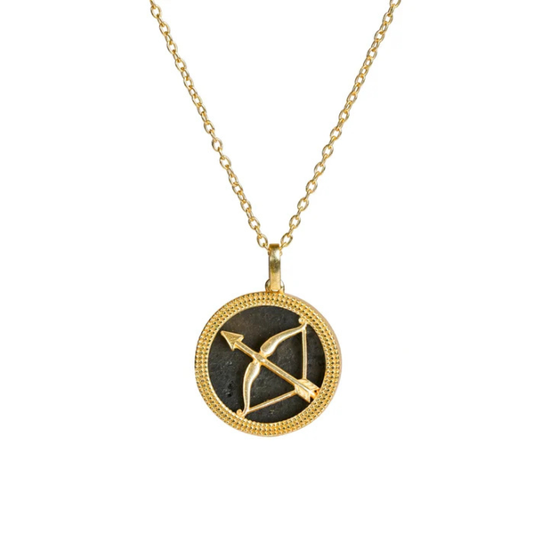 Sagittarius Black Obsidian Pendant