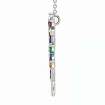 Tree of Life Multi-Color Crystal Pendant Necklace – 925 Silver