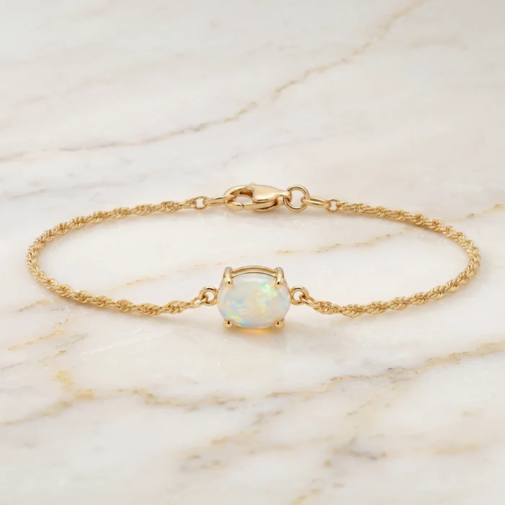 Elegant Cushion Opal Solitaire Bracelet Main image