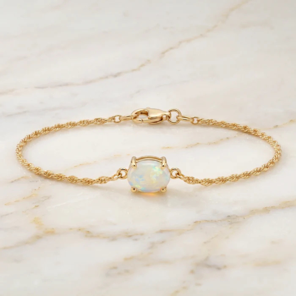 Elegant Cushion Opal Solitaire Bracelet