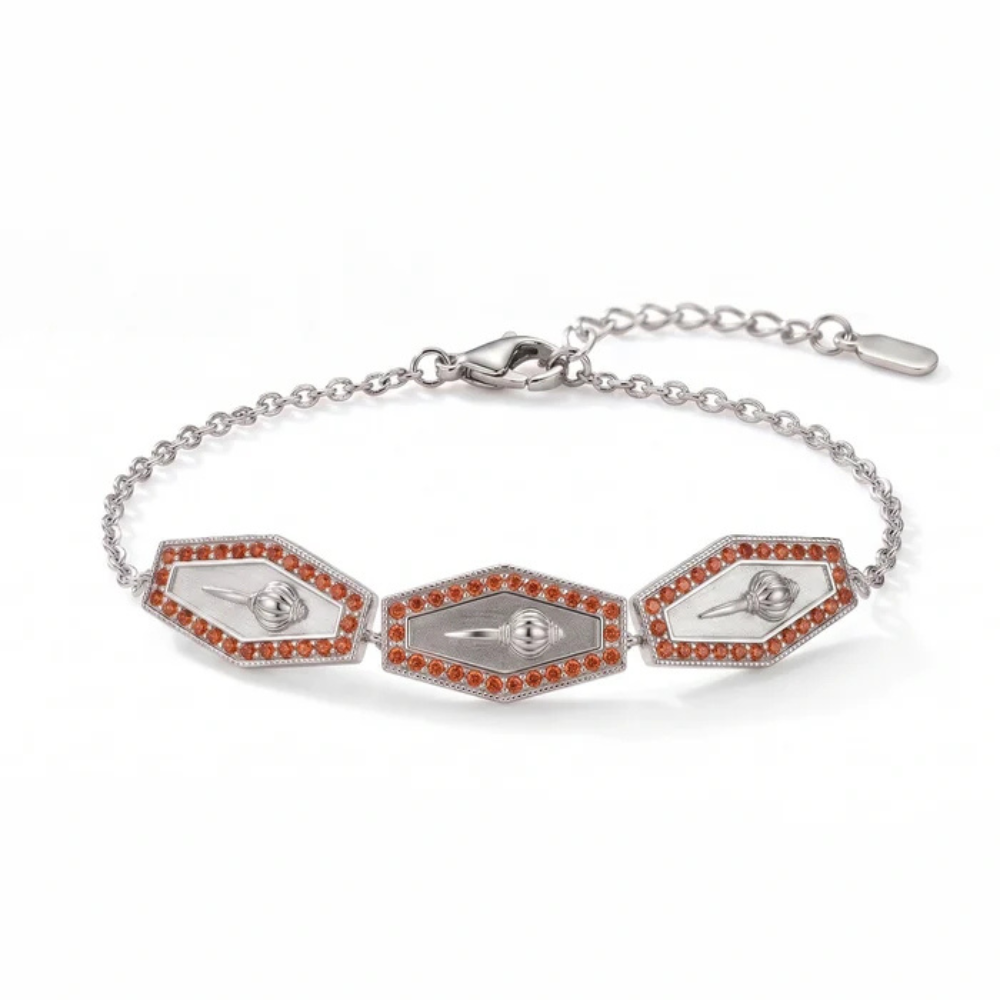 Hanuman's Mace Crystal Link Bracelet – 925 Silver Secondary image