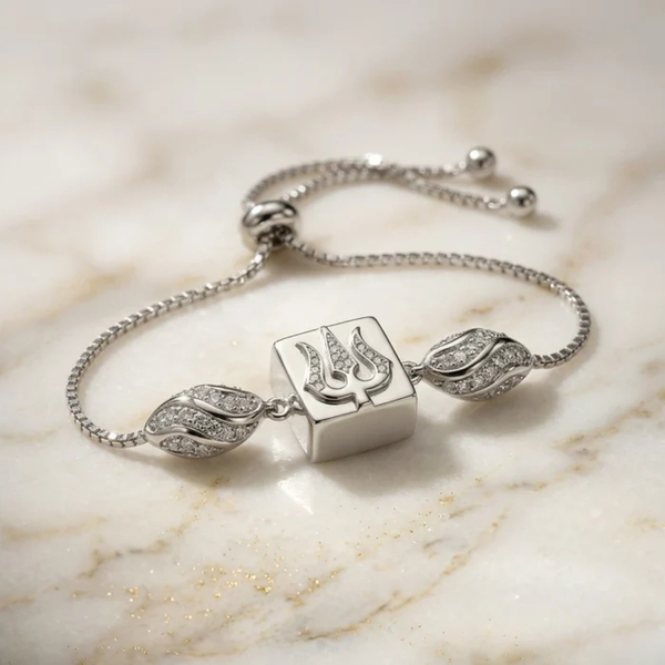 Trishul Charm Silver Bracelet