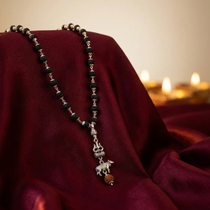 Shiv Nandi Protection Mala (Karungali) With Sterling Silver