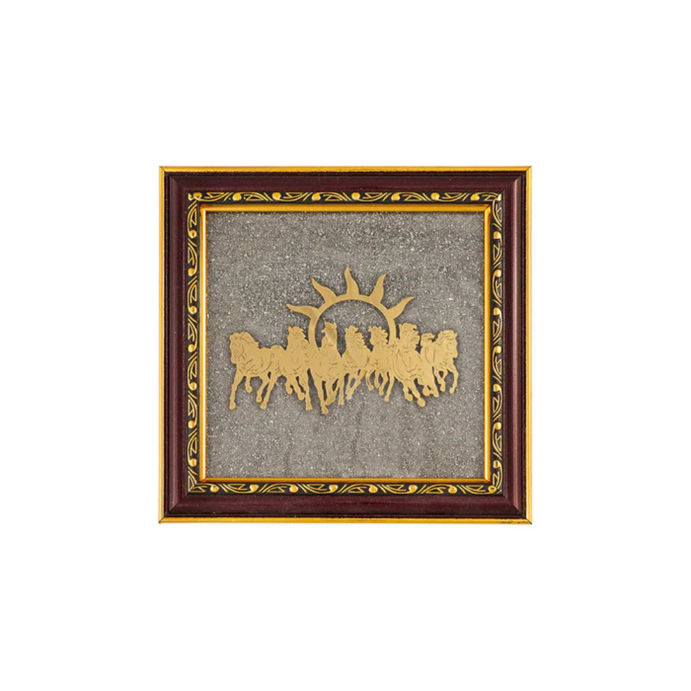 7 Horses Vastu Pyrite Dust Frame – Growth & Success Secondary image