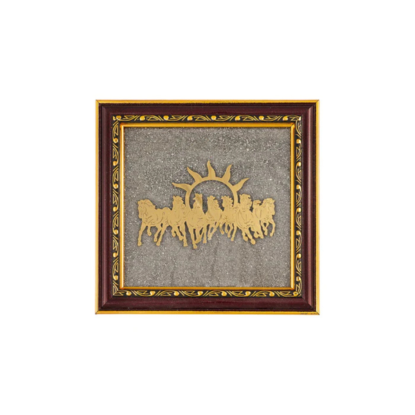 7 Horses Vastu Pyrite Dust Frame – Growth & Success