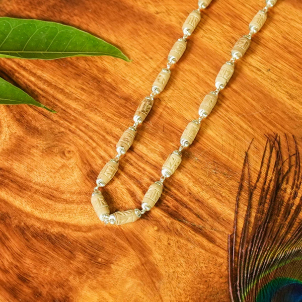 Silver Radhe Naam Tulsi Mala – for Japa