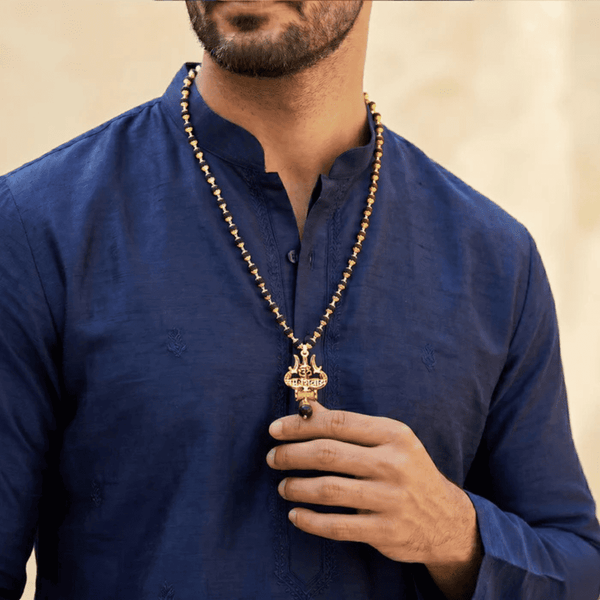 Original Shiv Trishul Karungali Mala (Gold)
