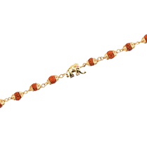 Original 5 Mukhi Rudraksha Gold Elephant Bracelet for Kids