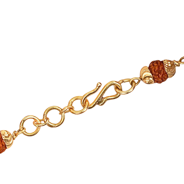 Original 5 Mukhi Rudraksha Gold Elephant Bracelet for Kids