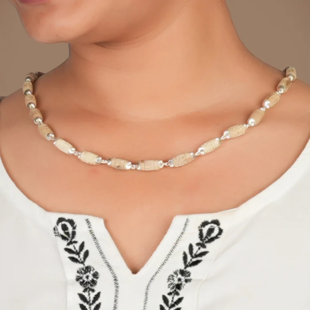Silver Radhe Naam Tulsi Mala – for Japa Secondary image