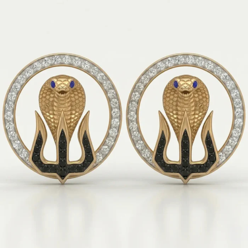 Trishul Snake Gold Earrings – for Women Main image