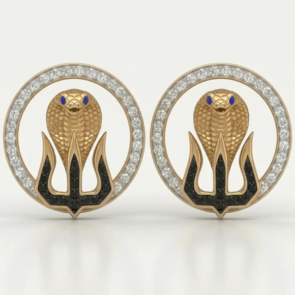 Trishul Snake Gold Earrings – for Women
