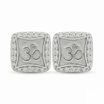 Om Stud Silver Earrings – for Women