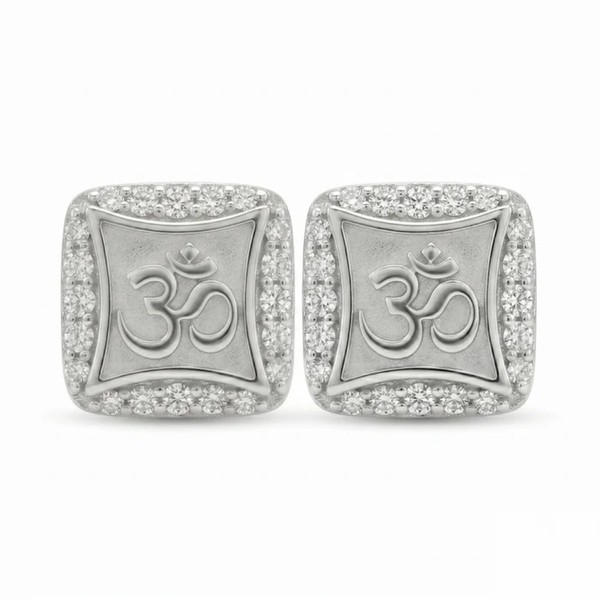 Om Stud Silver Earrings – for Women
