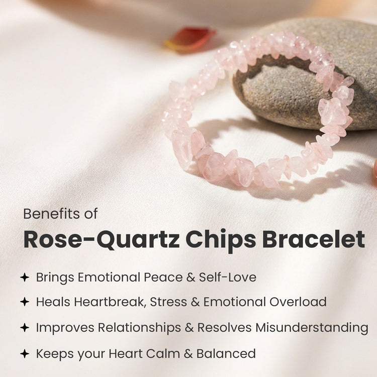 Rose Quartz Chips Bracelet Stretchable Secondary image
