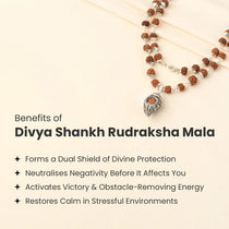 Divya Shankh Rudraksha Mala with Om Bead Karungali Mala