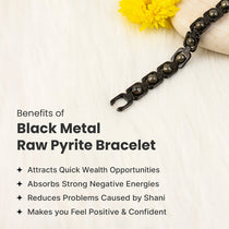 Metal Raw Pyrite Bracelet - Black