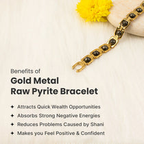 Metal Raw Pyrite Bracelet - Gold