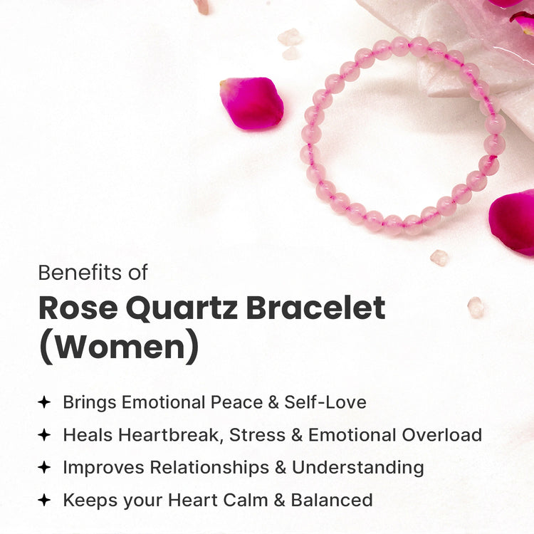 Rose Quartz Bracelet (Women - 6mm Beads)