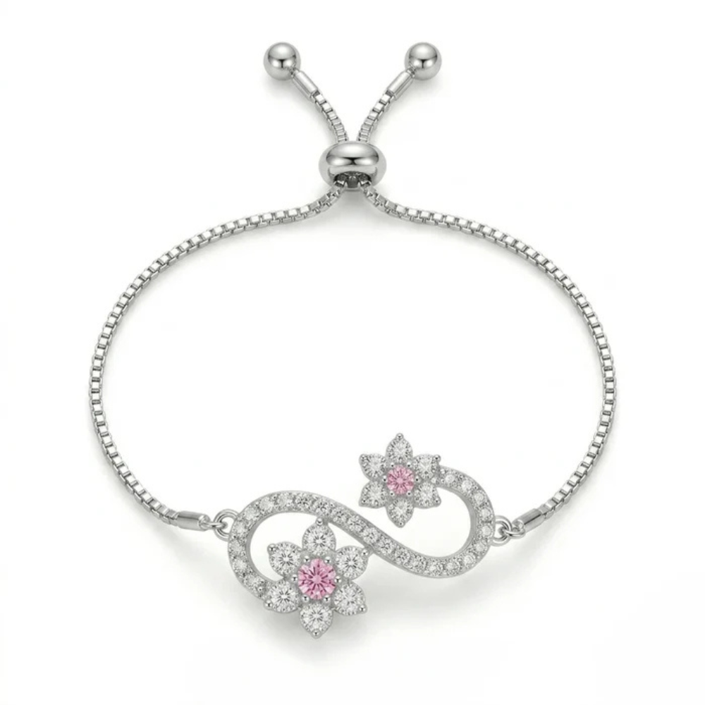 Infinity Flower Silver Bracelet Secondary image