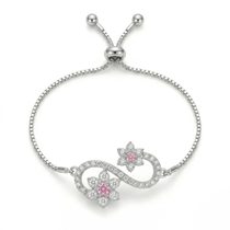 Infinity Flower Silver Bracelet