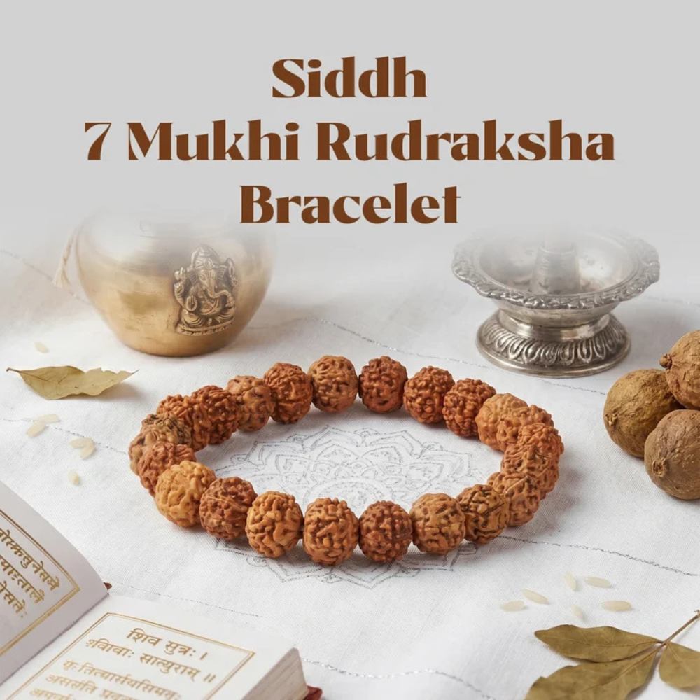 7 Mukhi Rudraksha Bracelet – Kashi Siddh Ritual Energized Nepali Bead Secondary image