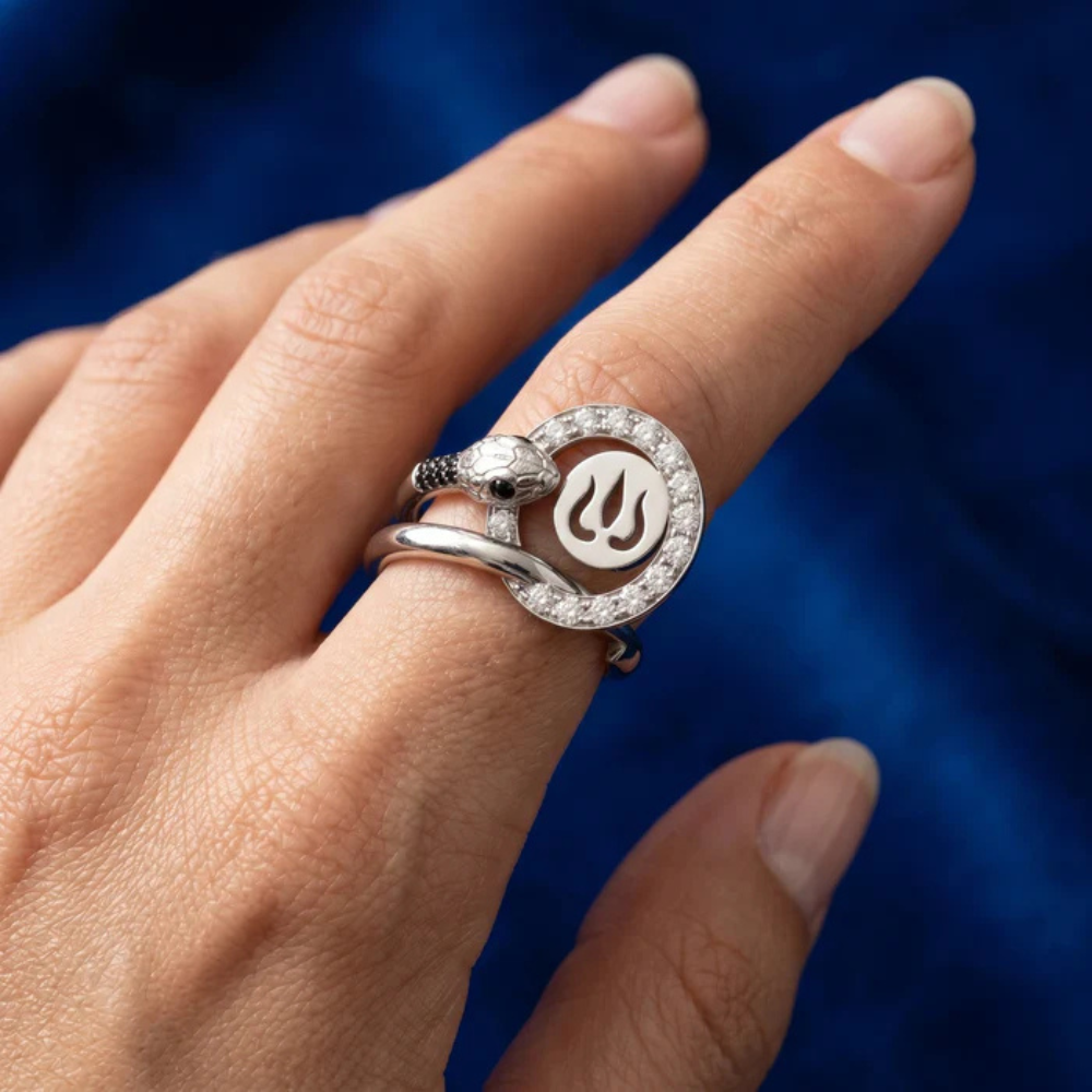 Om Halo Silver Ring Secondary image