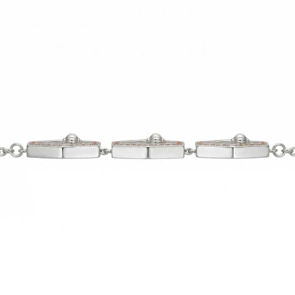 Hanuman's Mace Crystal Link Bracelet – 925 Silver