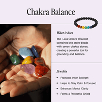 Lava 7 Chakra Bracelet | Balance, Calm, and Grounding