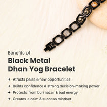 Rinmukteshwar Siddh Metal Dhan Yog Bracelet - Black