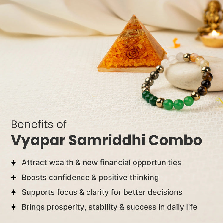 Vyapar Samriddhi Combo - Dhan Yog Bracelet with Citrine Pyramid Secondary image