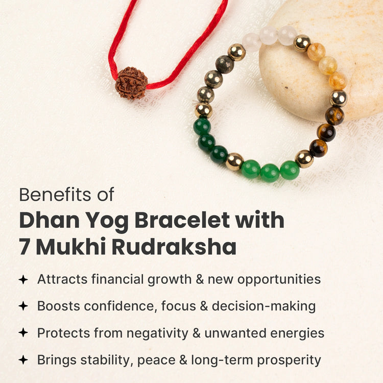 Dhan Yog Bracelet with 7 Mukhi Rudraksha