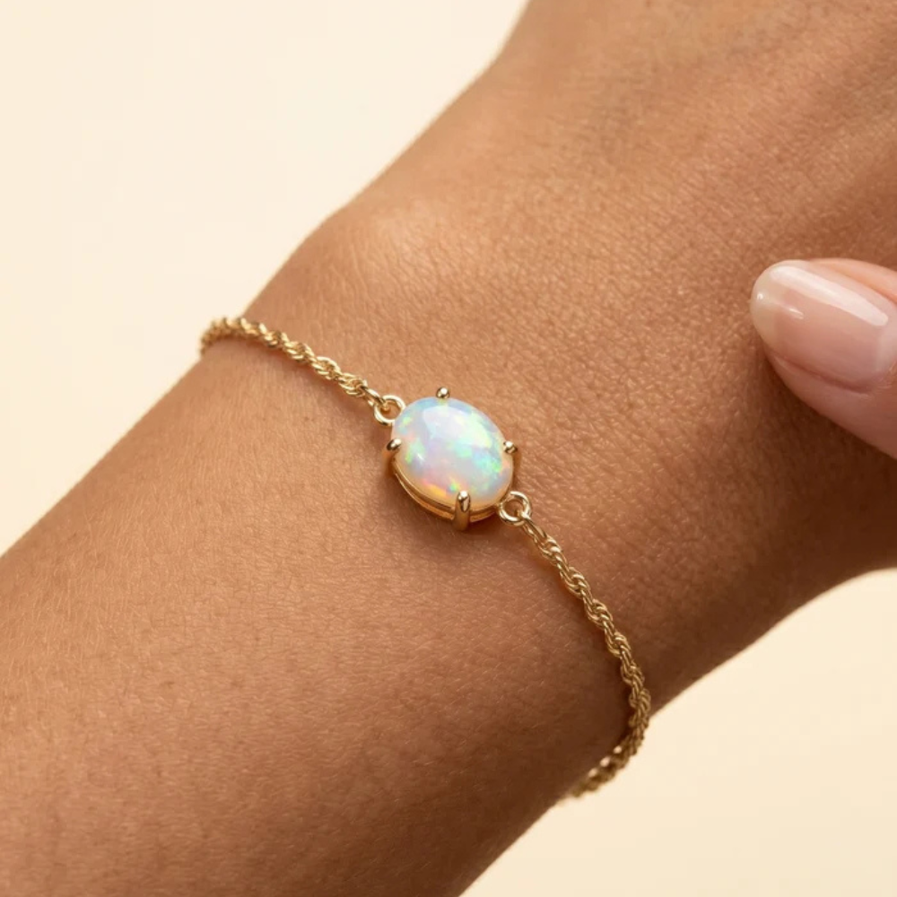 Elegant Cushion Opal Solitaire Bracelet Secondary image