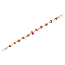 Original 5 Mukhi Rudraksha Gold Mickey Mouse Bracelet for Kids