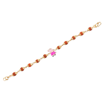 Original 5 Mukhi Rudraksha Gold Piggy Bracelet for Kids
