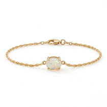 Elegant Cushion Opal Solitaire Bracelet